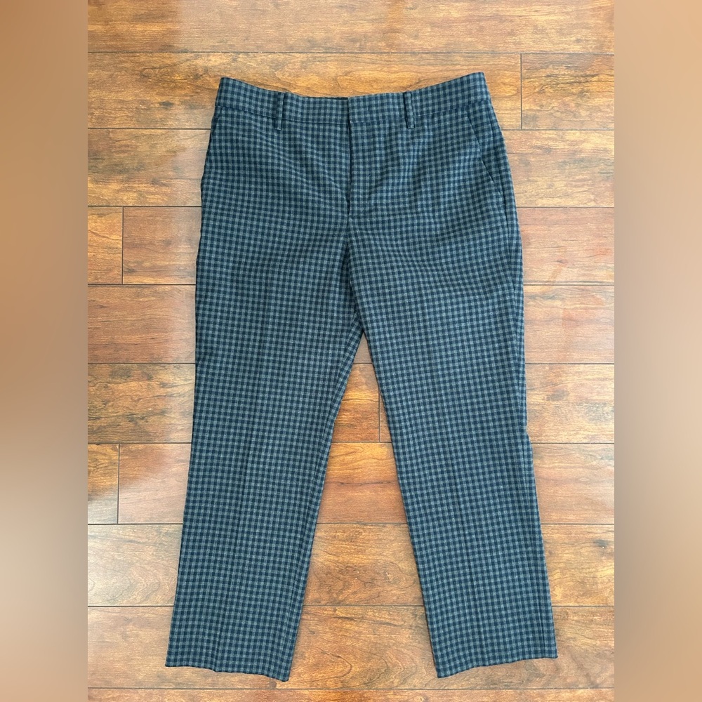 Prada Navy Plaid Ankle Pants Size 42 Preppy Academia